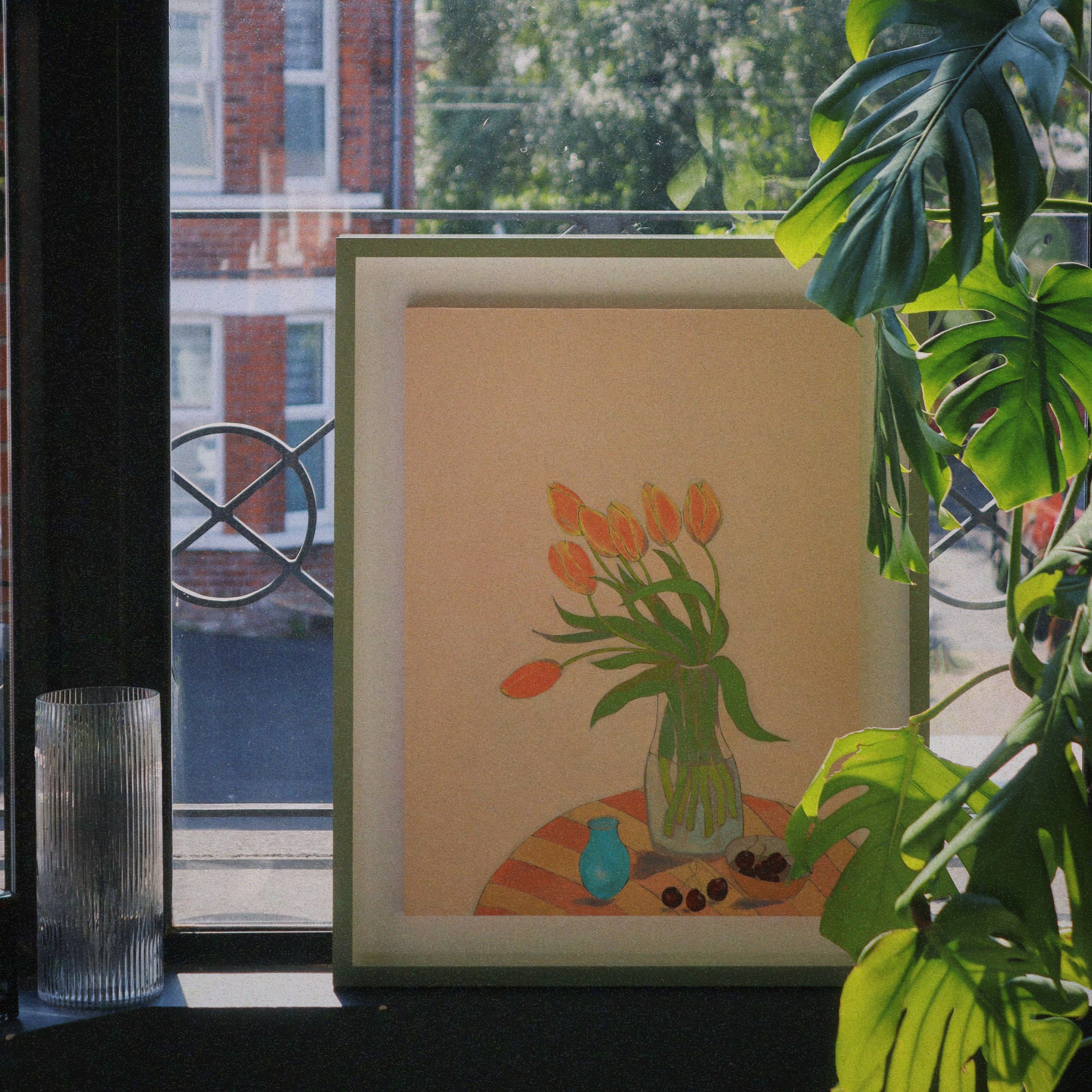 Tulips and Sweet Cherries