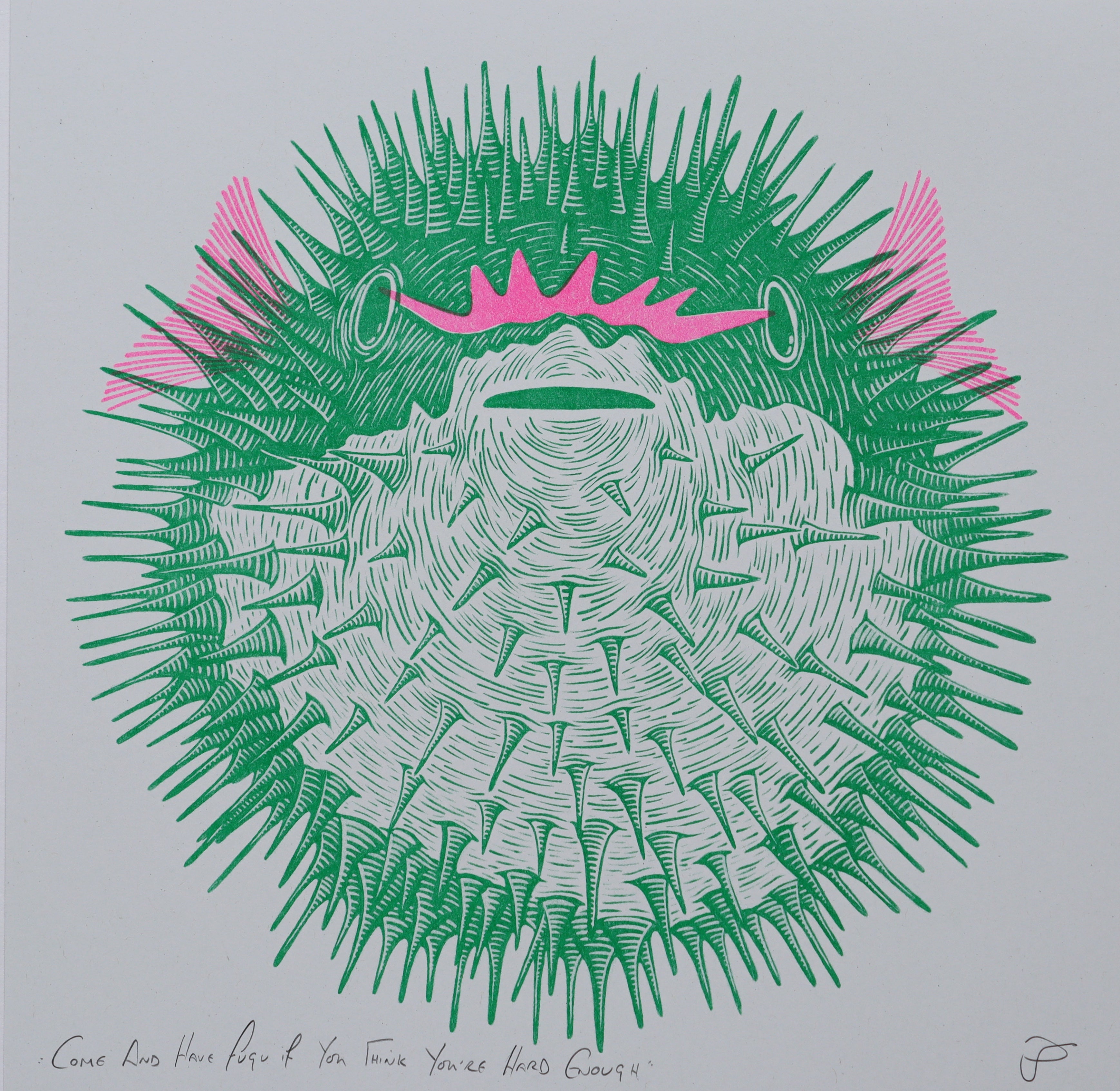 'Come and Have Fugu if You Think You're Hard Enough' Open Edition Fine Art Print