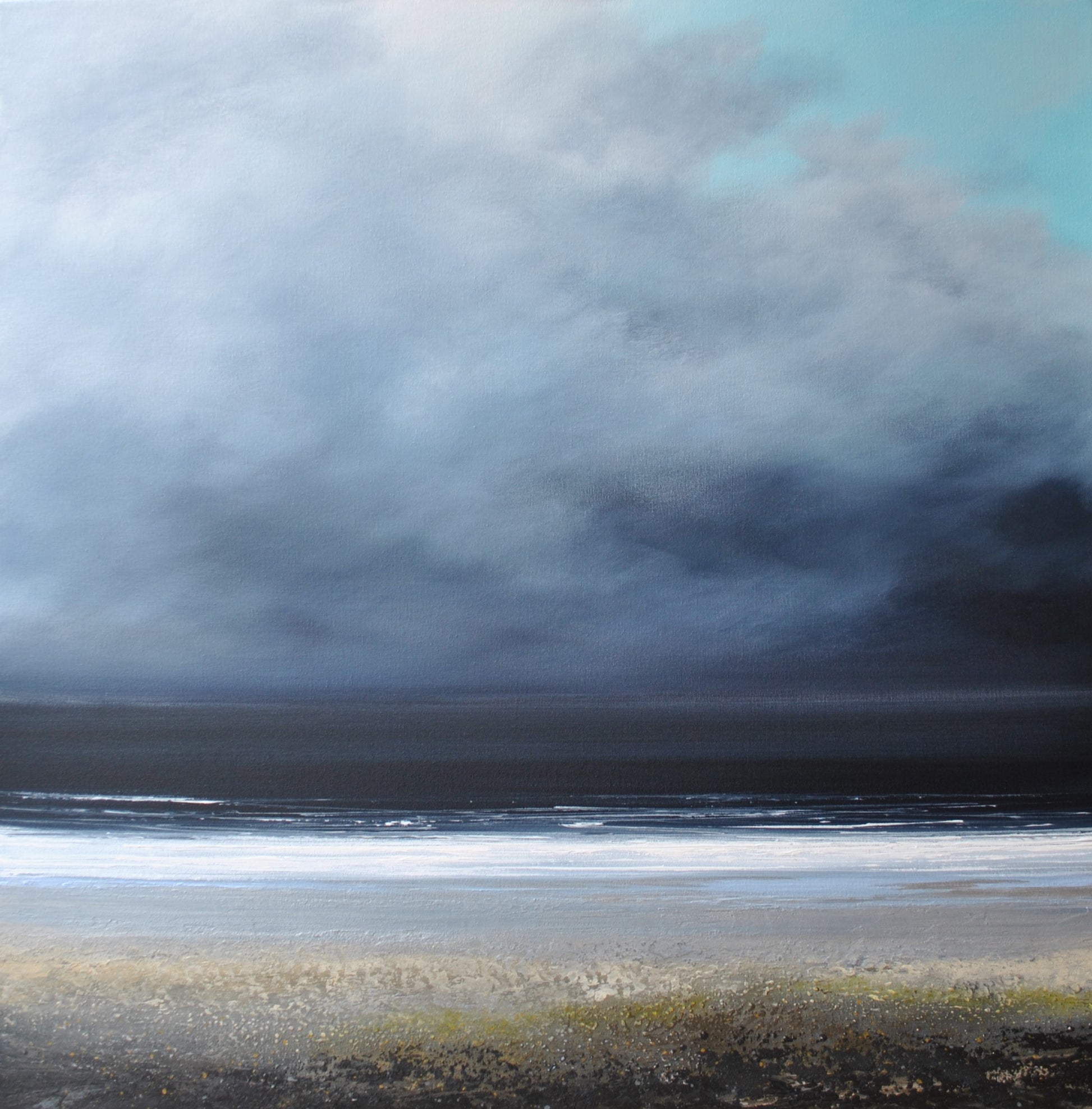 Laura Bryson original painting February storm dark seascape on canvas