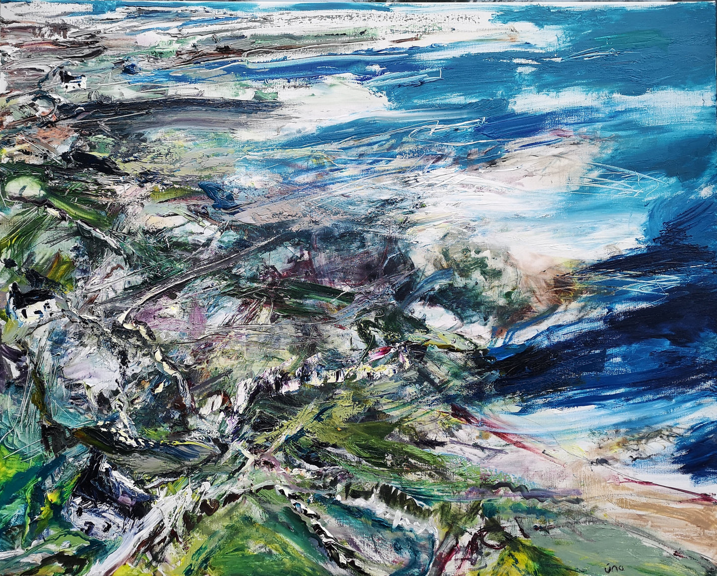 Una O'Grady oil on canvas original painting Wild Atlantic Way, Bloody Foreland. A contemporary landscape scene of the west coast of ireland, Donegal 