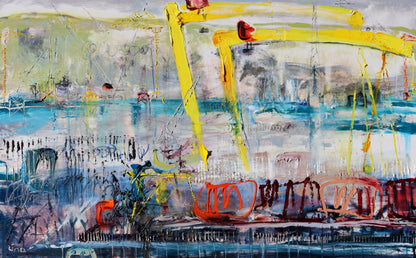 Cranes in the Docks and Shipping Containers